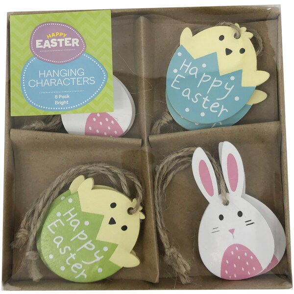 Easter Hanging Characters Bright 8 Pack