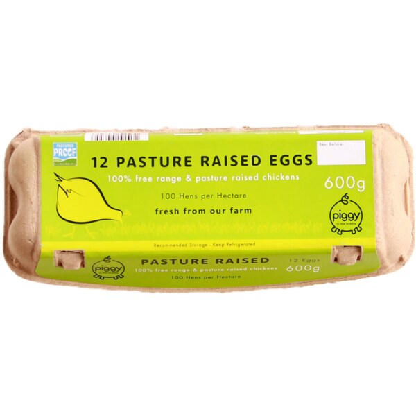 Piggy In The Middle 12 Large Free Range Eggs 600g