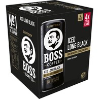 Suntory Boss Coffee Iced Long Black Cans