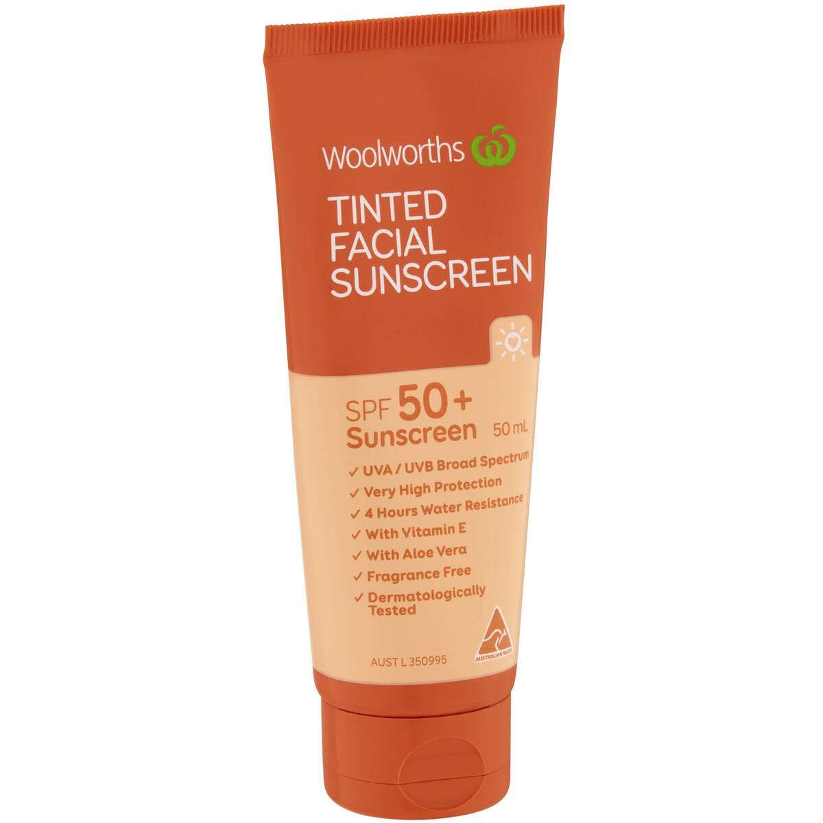 Woolworths Tinted Facial Sunscreen Spf50+ 50ml bunch