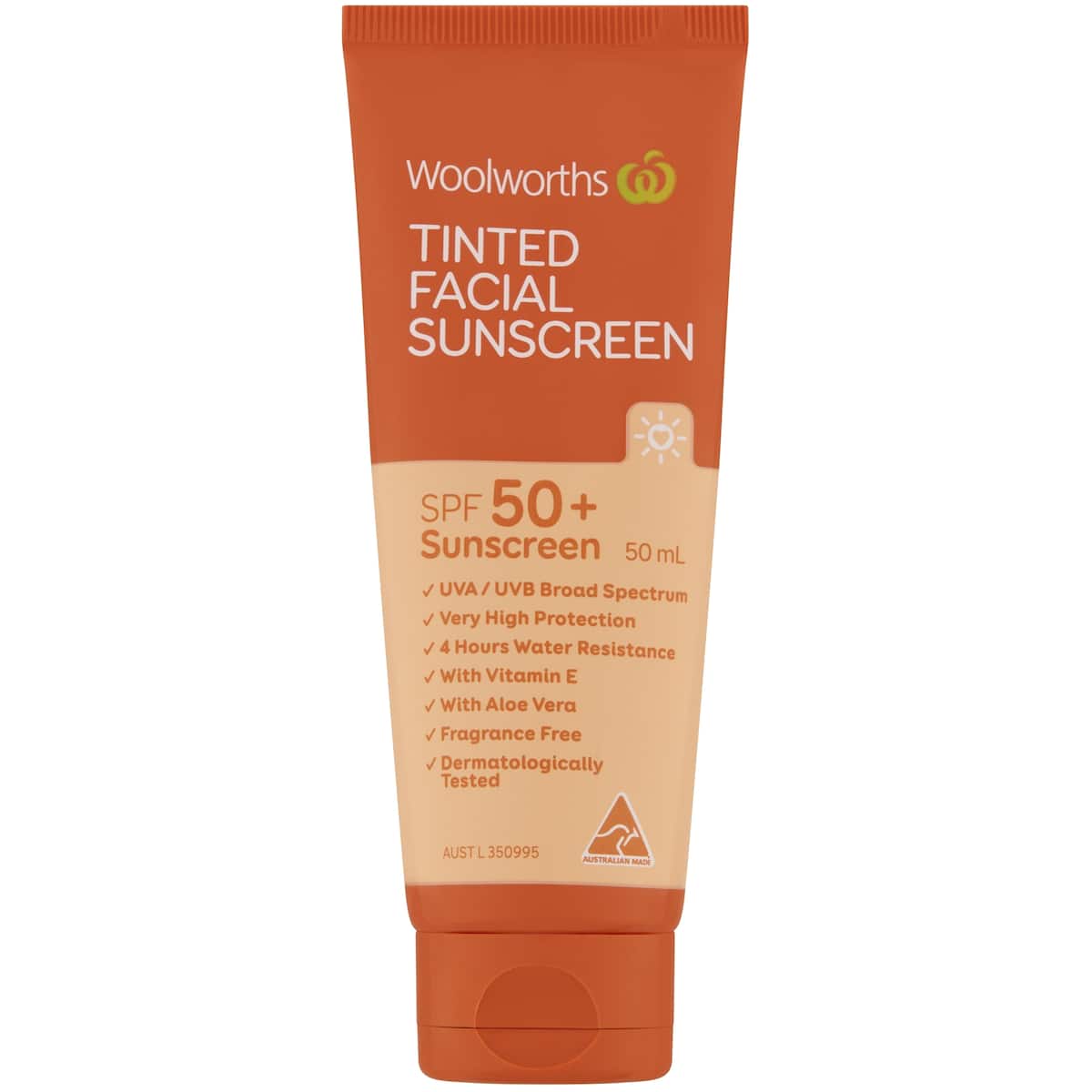Woolworths Tinted Facial Sunscreen Spf50+ 50ml bunch