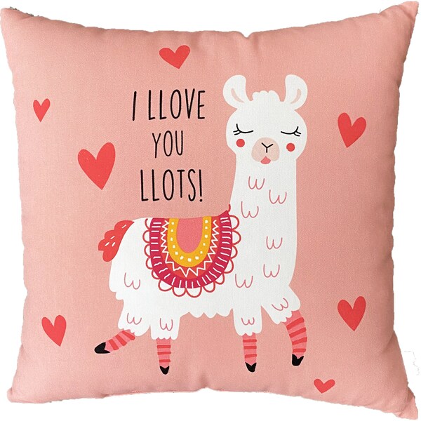 Valentine's Day Printed Cushion Llama Each