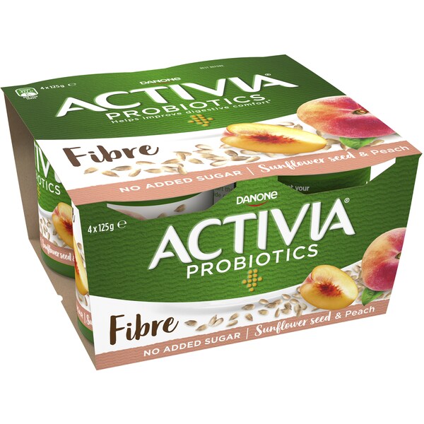 Activia Breakfast Probiotic Yoghurt Peach & Sunflower 4 Pack