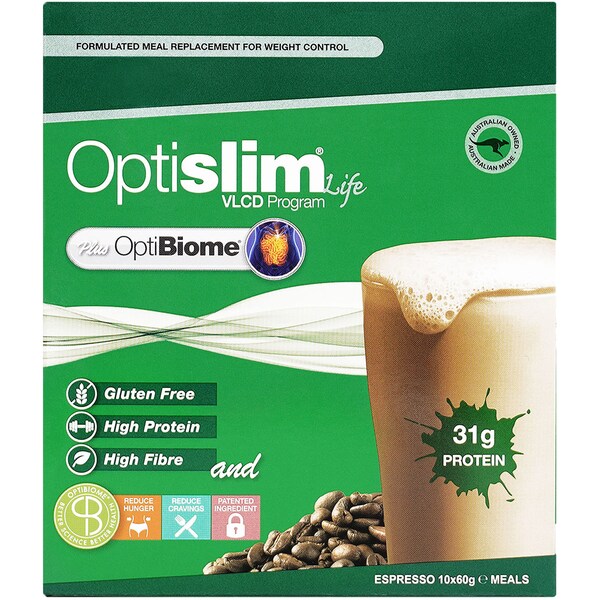 Optislim OptiBiome Espresso Shake X 60g 10 pack
