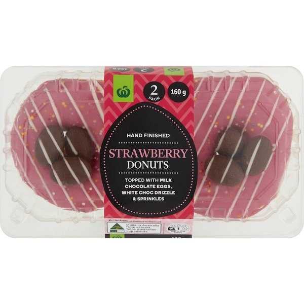 Woolworths Easter Strawberry Donuts 2 Pack