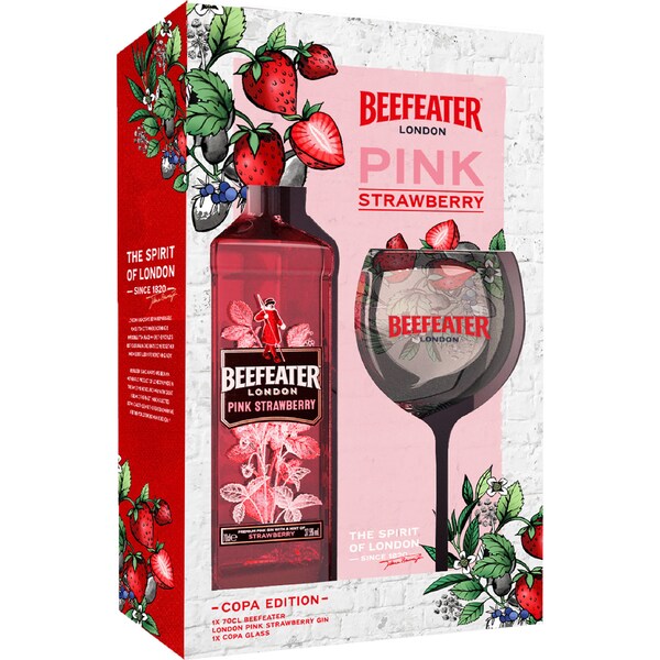 Beefeater Pink Strawberry Gin & Glass Pack Each