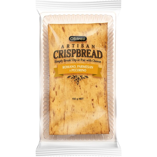 OB Finest Artisan Crispbread Romano, Parmesan & Pecorino 150g
