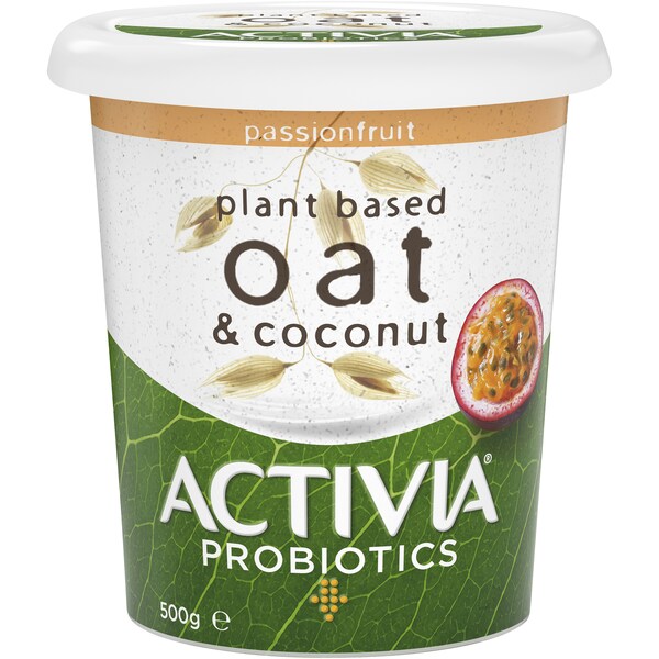 Danone Activia Dairyfree Plant Based Oat & Coconut Passionfruit 500g