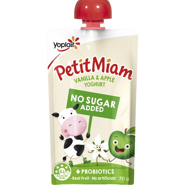 Yoplait Petit Miam Kids Yoghurt Pouch Vanilla & Apple 70g