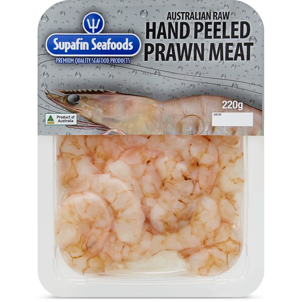 Supafin Seafoods Australian Raw Hand Peeled Prawn Garlic Meat 220g