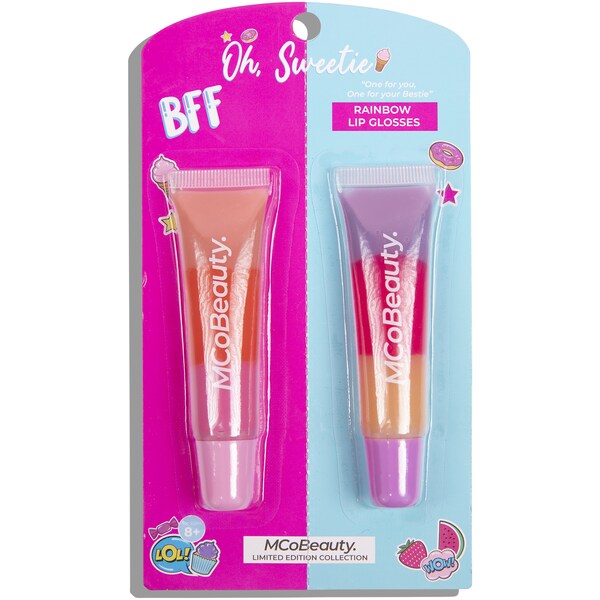 MCoBeauty Bff Rainbow Lip Gloss Orange 2 Pack