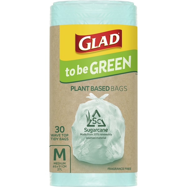 Glad Glad To Be Green Plant Based Kitchen Tidy Bags Medium 30 Pack