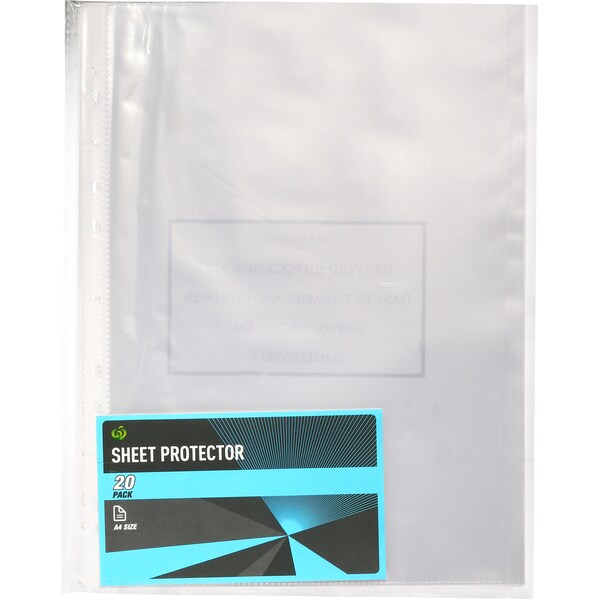 Woolworths Sheet Protectors a4 20 Pack