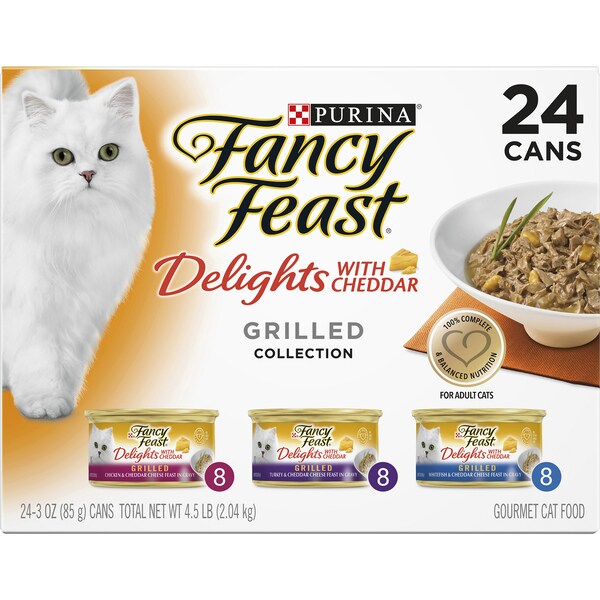 Fancy Feast Delights With Cheddar Grilled Cat Food Tins 85g x 24 pack