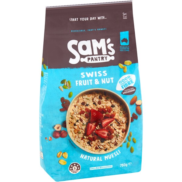 Sam's Pantry Swiss Fruit & Nut Natural Muesli 750g