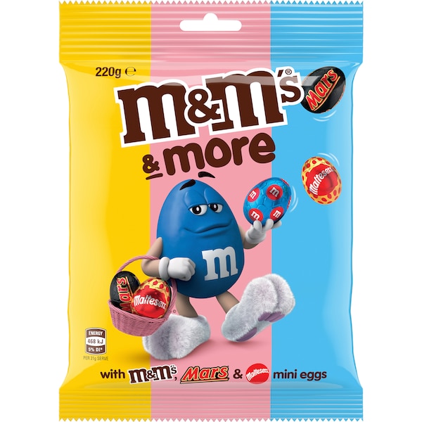 M&M's Minis & More Chocolate Easter Eggs Share Bag 220g