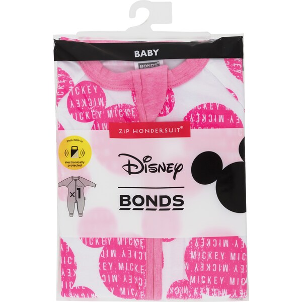 Bonds Zip Wondersuit Disney Mickey Pink Size 0 each