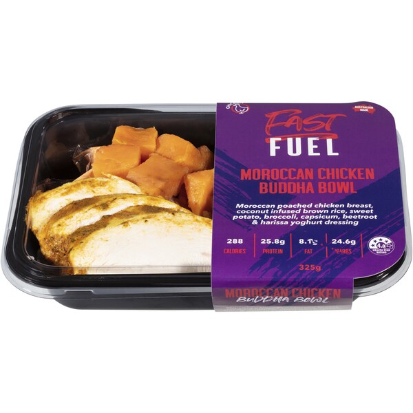 Fast Fuel Moroccan Chicken Buddha Bowl Chilled Meal 325g