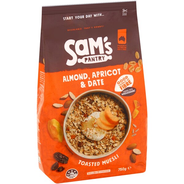 Sam's Pantry Almond, Apricot & Date Toasted Muesli 750g
