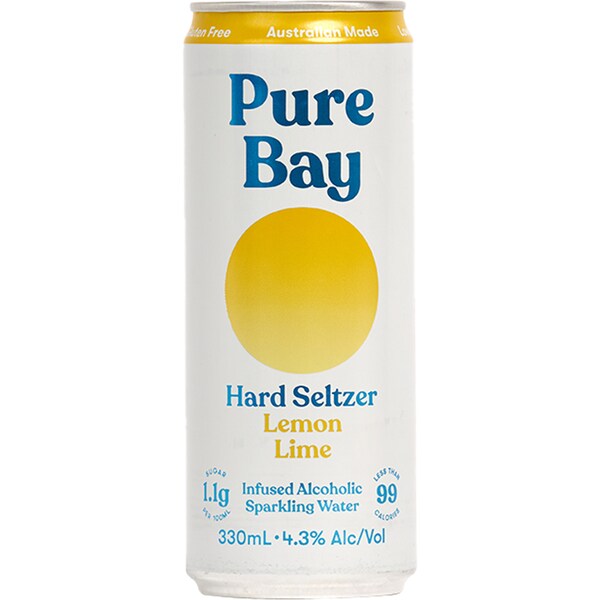Pure Bay Hard Seltzer Lemon Lime Can 330ml