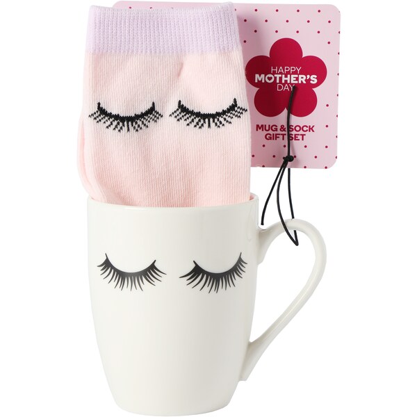 Mother's Day Eyelashes Mug & Sock Gift Set Each