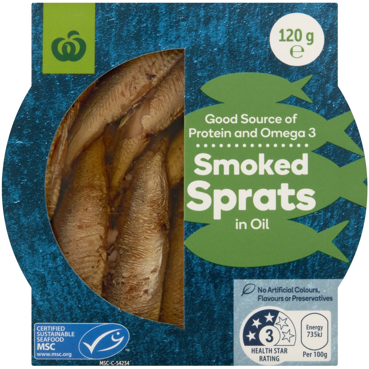 Woolworths Smoked Sprats In Oil 120g bunch