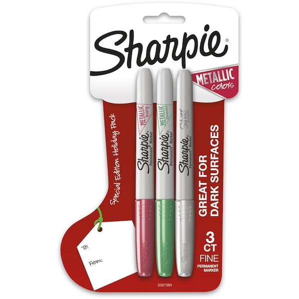 Sharpie Permanent Markers Metallic Colours 3 Pack