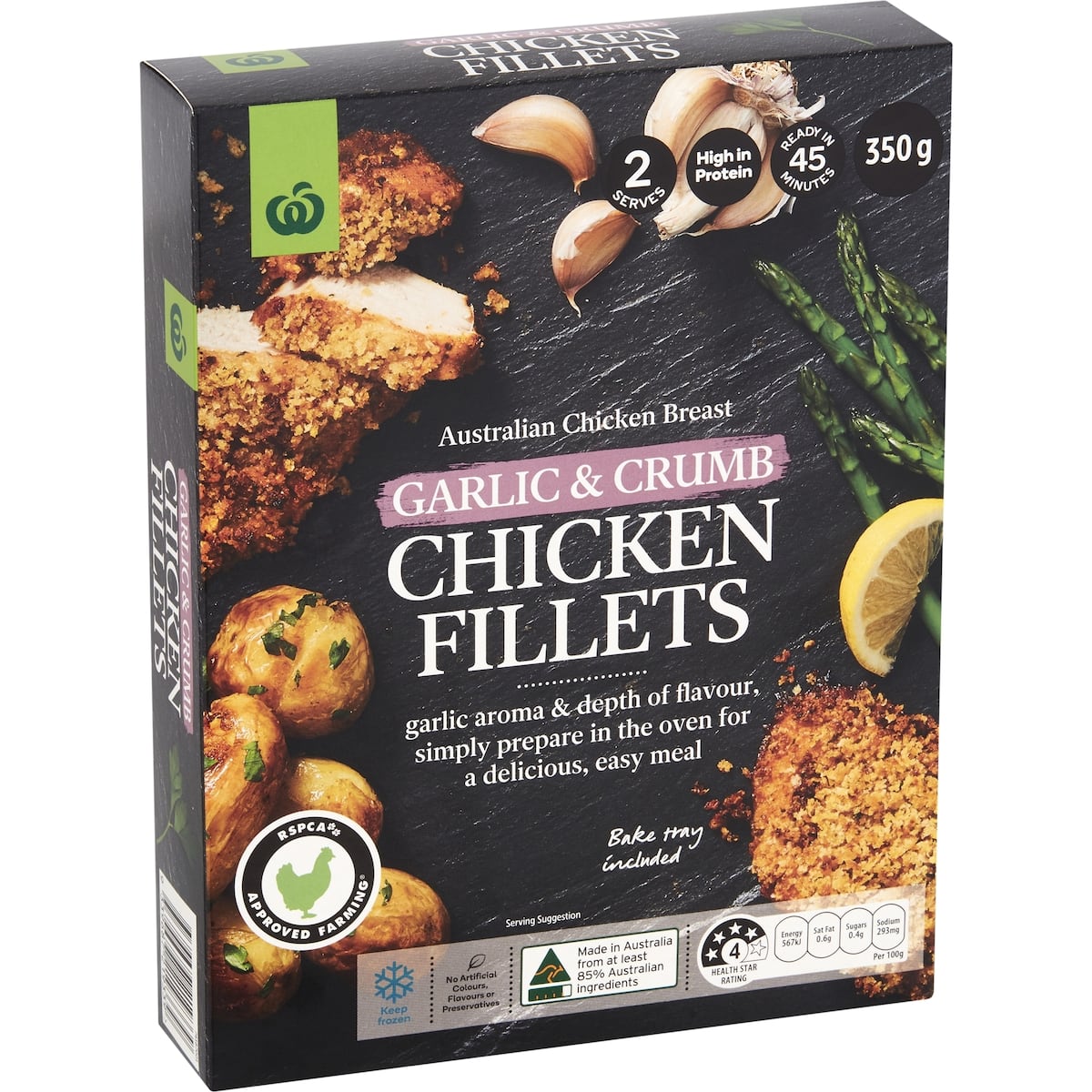 Woolworths Chicken Breast Fillets Garlic and Crumb 350g | bunch
