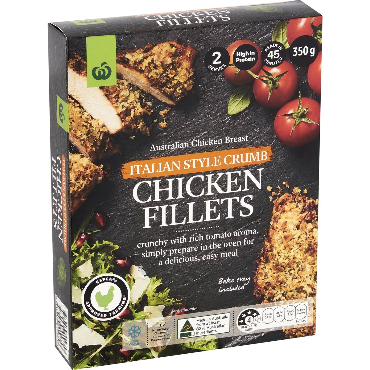Woolworths Chicken Fillets Italian Crumb 350g bunch