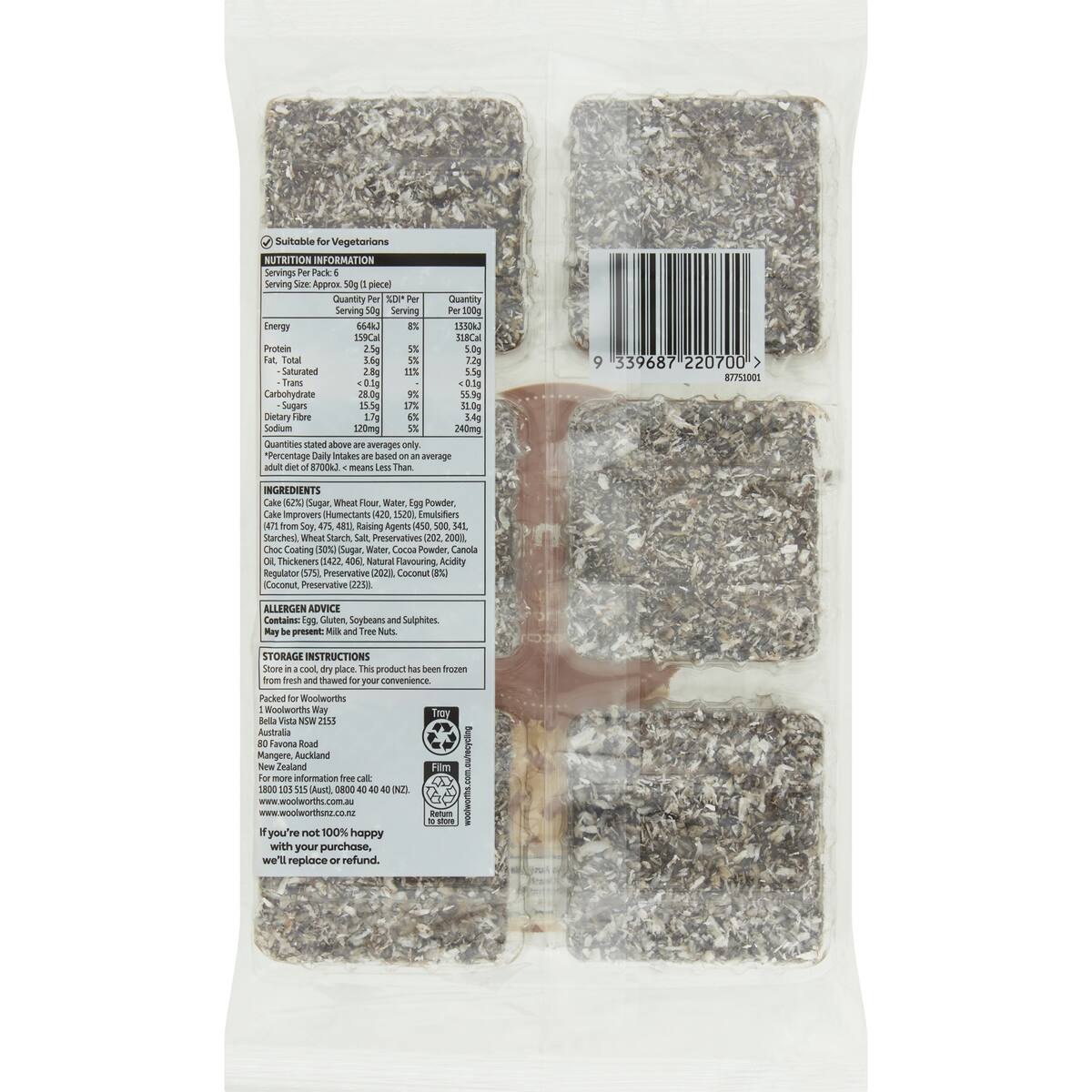 Woolworths Lamingtons 6 Pack bunch