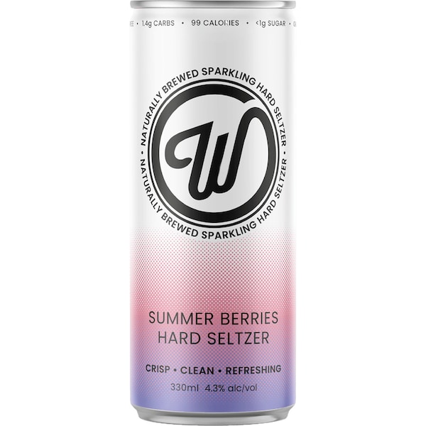 W Seltzer Summer Berries Hard Seltzer Can 330ml