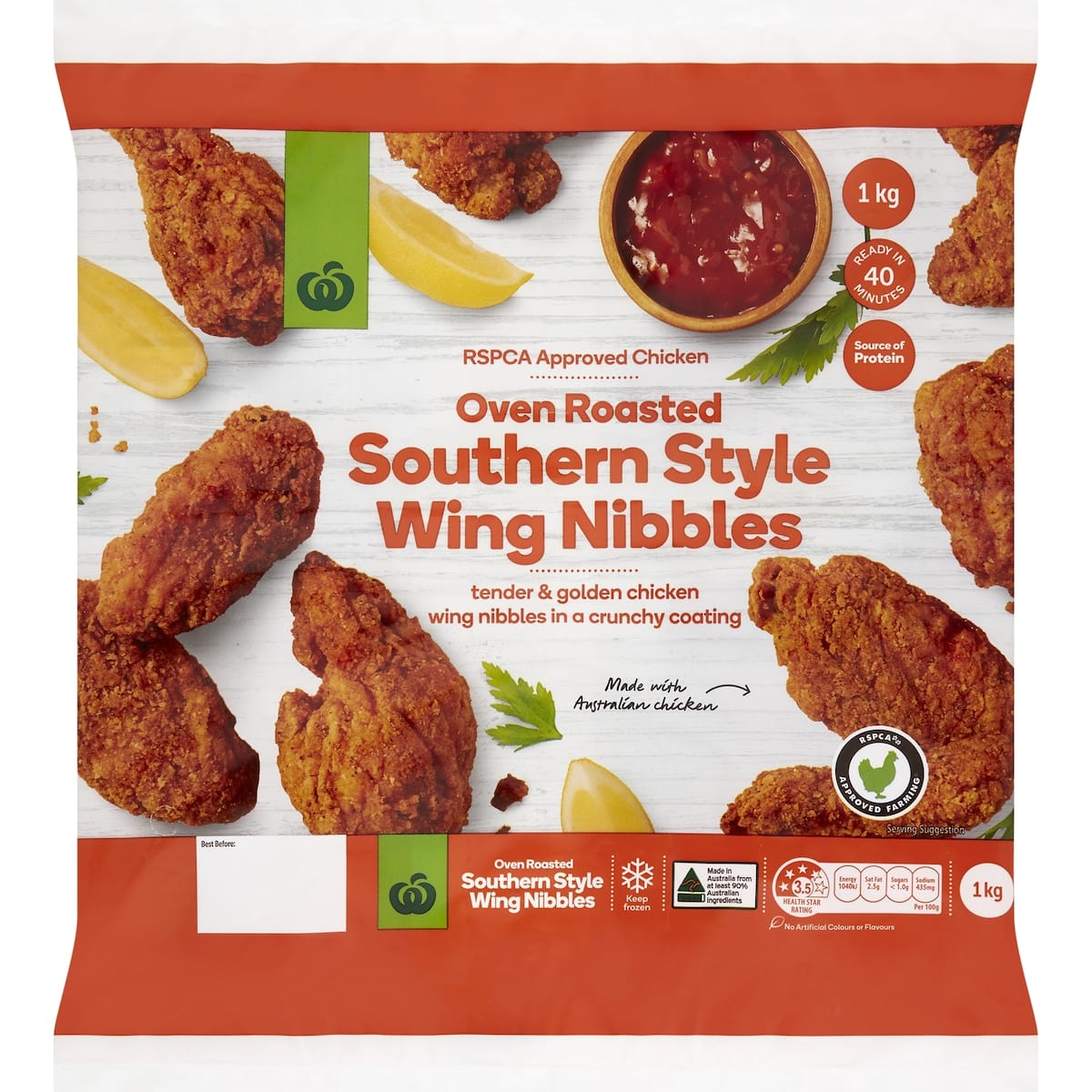 Woolworths Oven Roasted Southern Style Wing Nibbles 1kg bunch