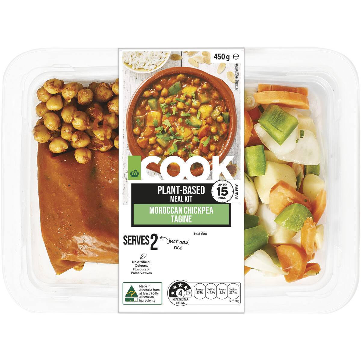 Woolworths Cook Moroccan Chickpea Tagine Meal Kit 450g bunch
