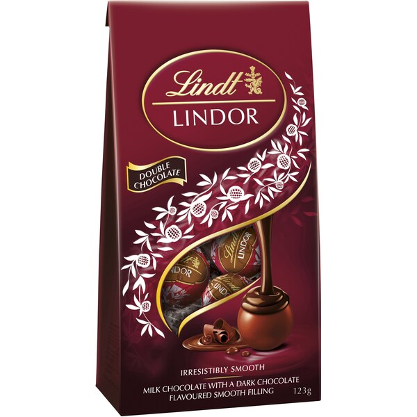 Lindt Lindor Double Chocolate Bag 123g
