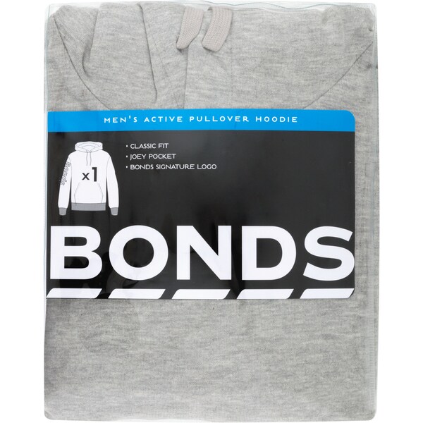 Bonds Men's Active Pullover Hoodie Large Grey each