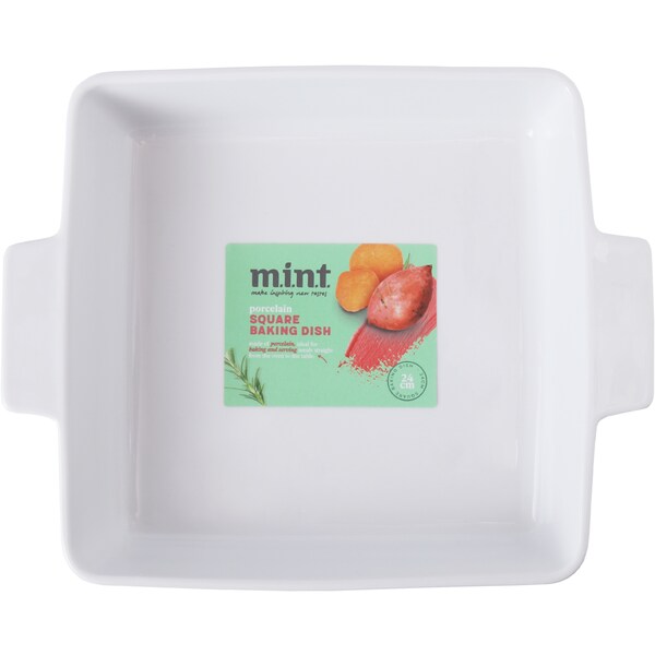MINT Porcelain Square Baking Dish White 24cm Each