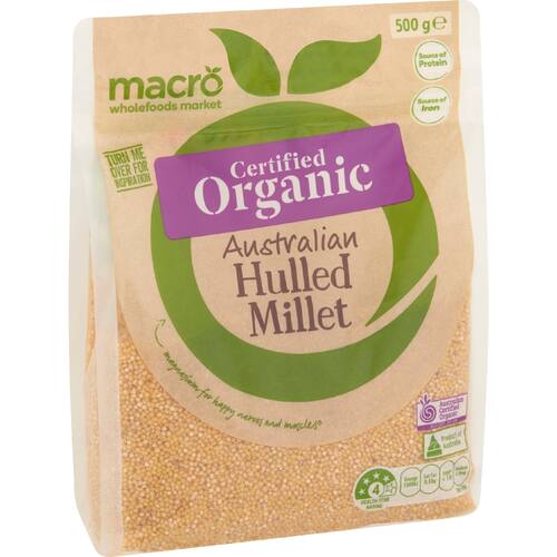 Macro Organic Australian Hulled Millet 500g bunch