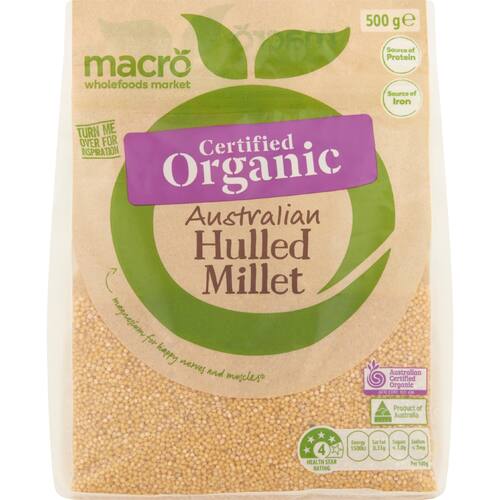 Macro Organic Australian Hulled Millet 500g bunch