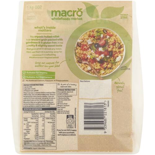 Macro Organic Australian Hulled Millet 500g bunch