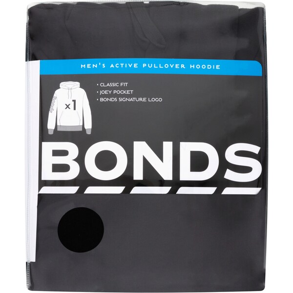 Bonds Men's Active Pullover Hoodie Extra Large Black each