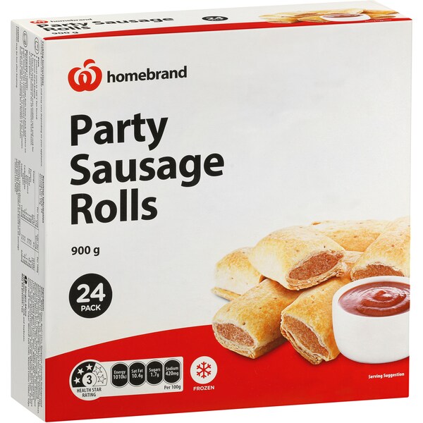 Homebrand Party Sausage Roll 24 Pack
