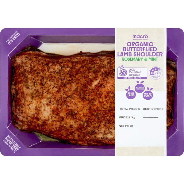 Macro Organic Rosemary & Mint Butterfly Lamb Shoulders 400g - 700g