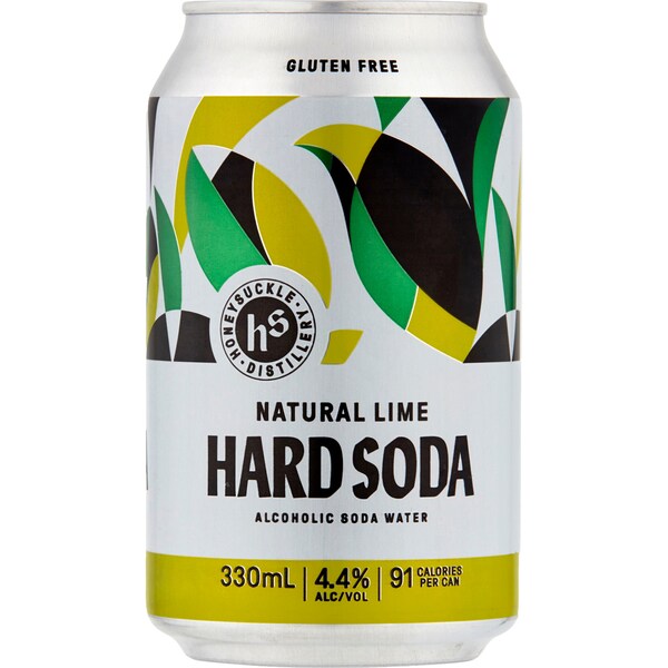 Honeysuckle Distillery Hard Soda Natural Lime Can 330ml