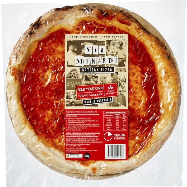 Via Minardi Tomato Sauce Pizza Base 250g Woolworths