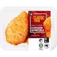 Woolworths Chicken Schnitzels Garlic & Herb