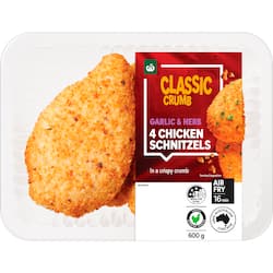 Woolworths Chicken Schnitzels Garlic & Herb 600g
