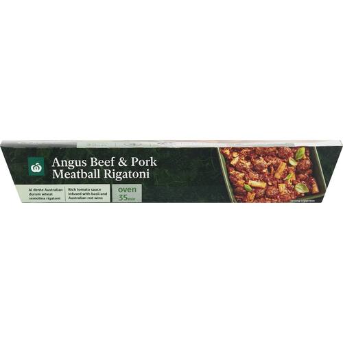 Woolworths Angus Beef and Pork Meatball Rigatoni 1.3kg bunch