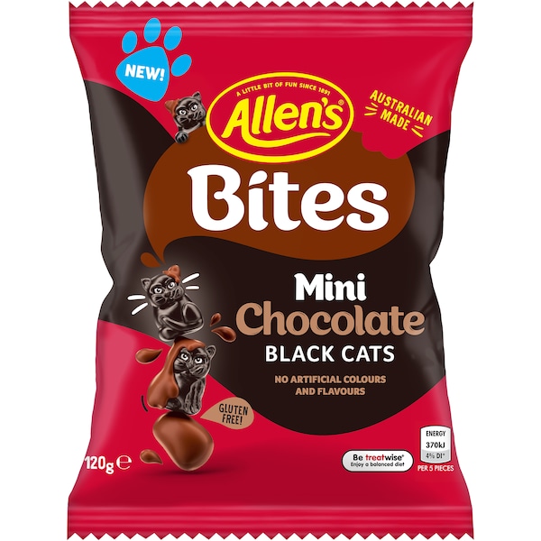 Allen's Bites Mini Chocolate Black Cats 120g