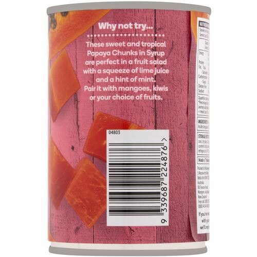 Woolworths Papaya Chunks In Syrup 425g bunch
