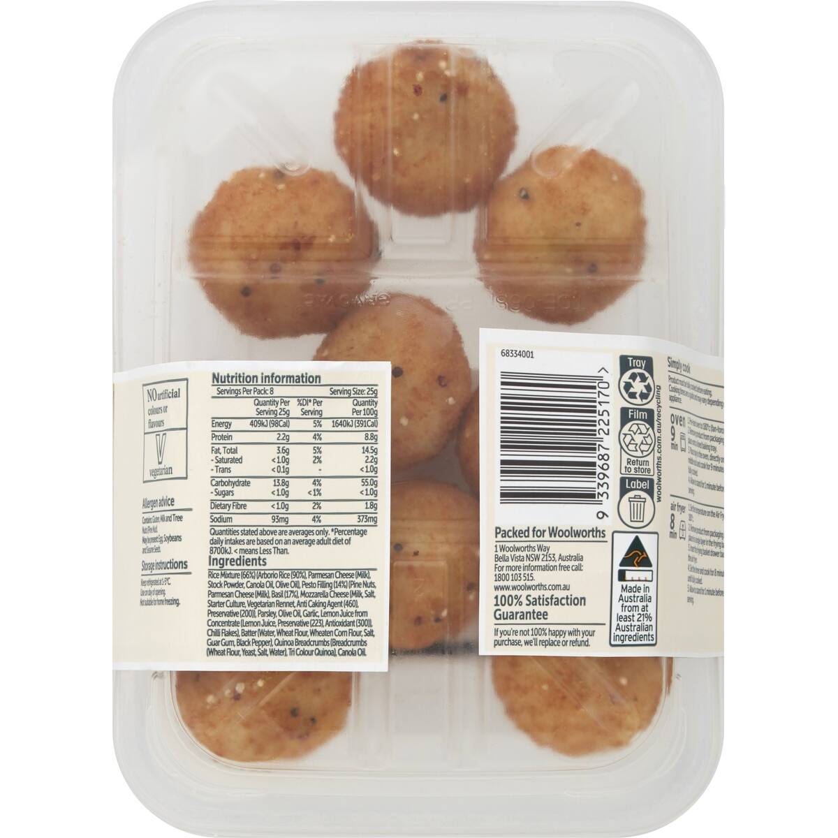 Woolworths Basil Pesto Arancini Bites 200g bunch